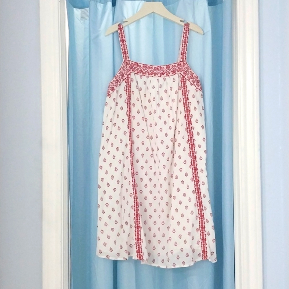 Red and white dress